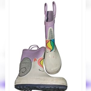 Target Unicorn Kids Rain Boots - Purple and White